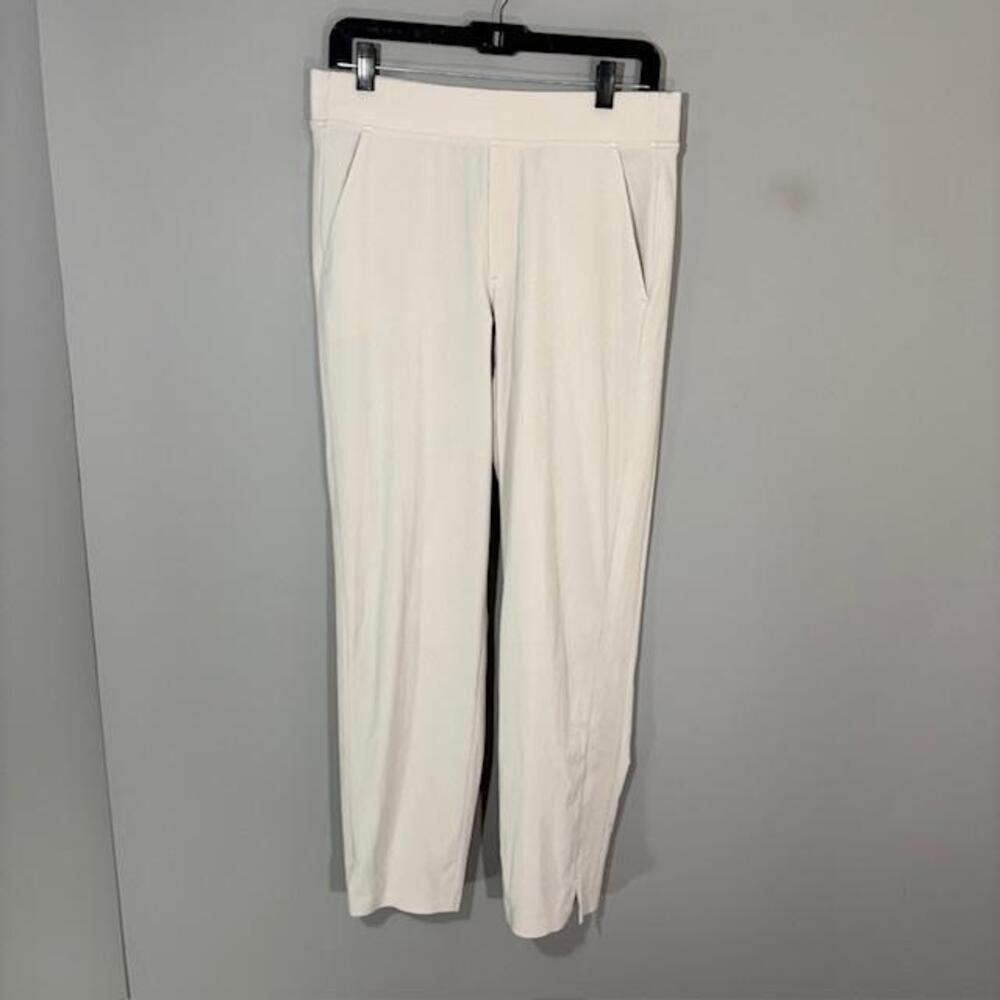 Athleta Pants Womens 6 White Knit Wide Leg Elastic Waist Travel Lounge Stretch